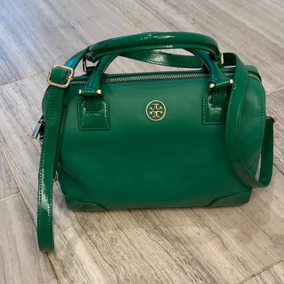 *Vintage & Like New* Tory Burch Barrel Satchel💚 - Picture 9 of 16